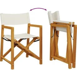 MAISON EXCLUSIVE - Chaises de réalisateur pliables lot de 2 blanc crème tissu