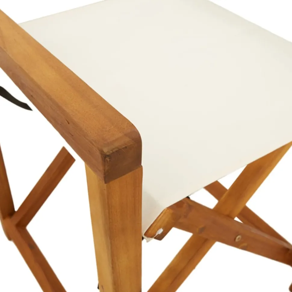 MAISON EXCLUSIVE - Chaises de réalisateur pliables lot de 2 blanc crème tissu
