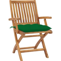 MAISON EXCLUSIVE - Chaises pliables de jardin avec coussins lot de 4 teck solide