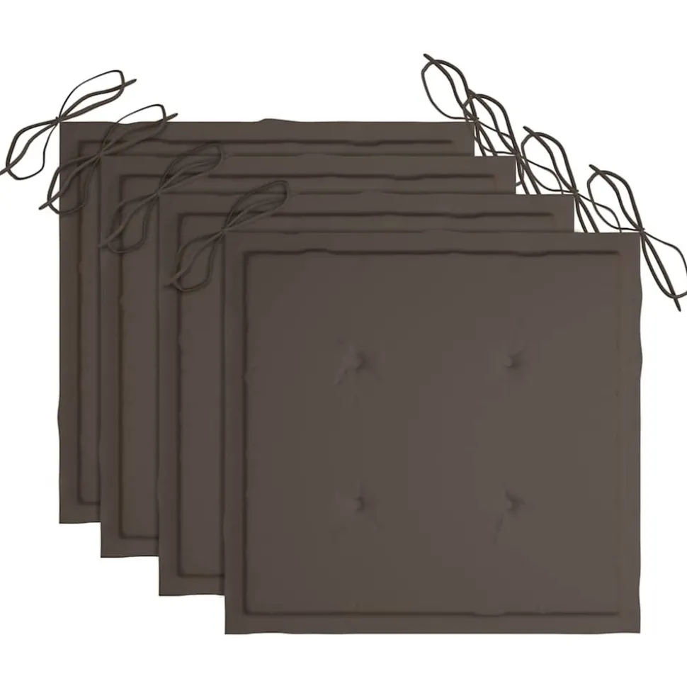MAISON EXCLUSIVE - Chaises de jardin empilables avec coussins lot de 4 teck solide