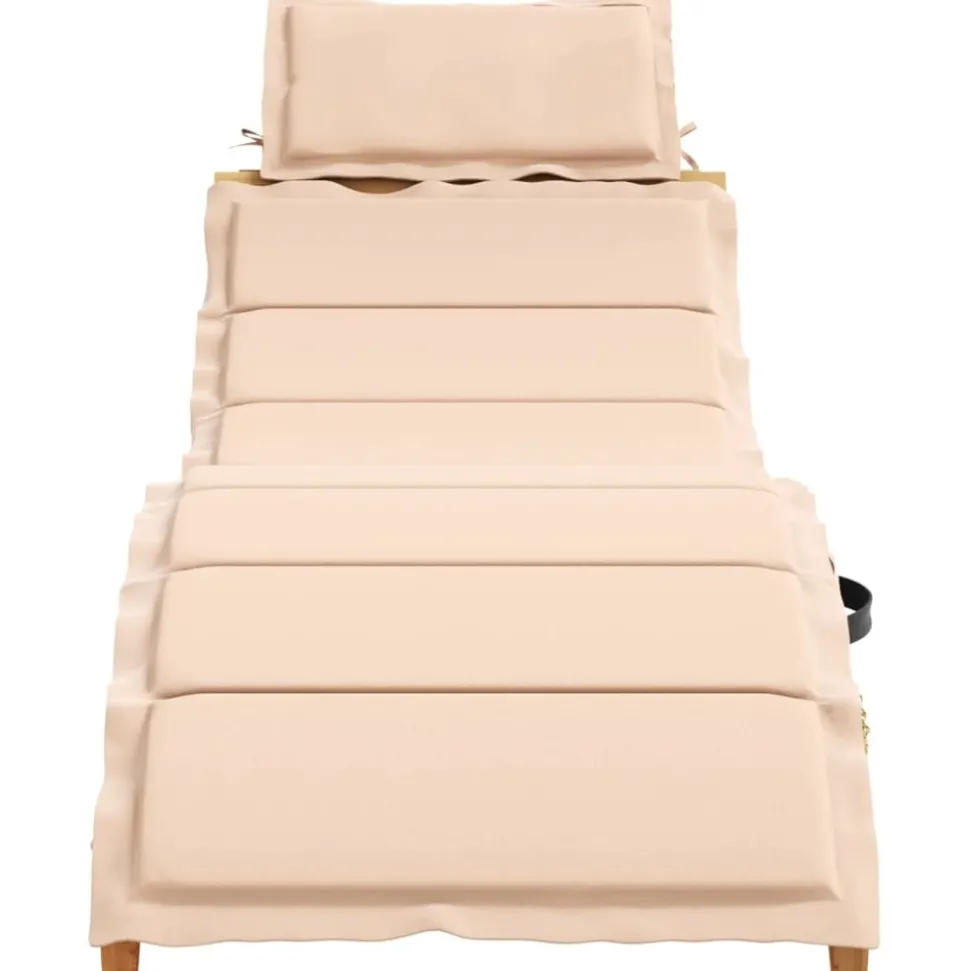 MAISON EXCLUSIVE - Chaises longues avec coussins lot de 2 beige bois massif acacia