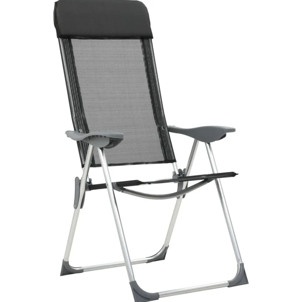 MAISON EXCLUSIVE - Chaises pliables de camping lot de 4 noir aluminium