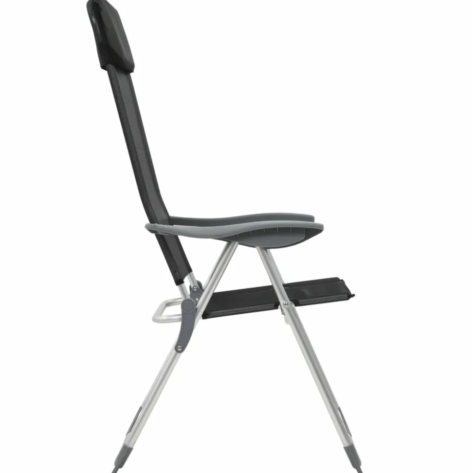 MAISON EXCLUSIVE - Chaises pliables de camping lot de 4 noir aluminium