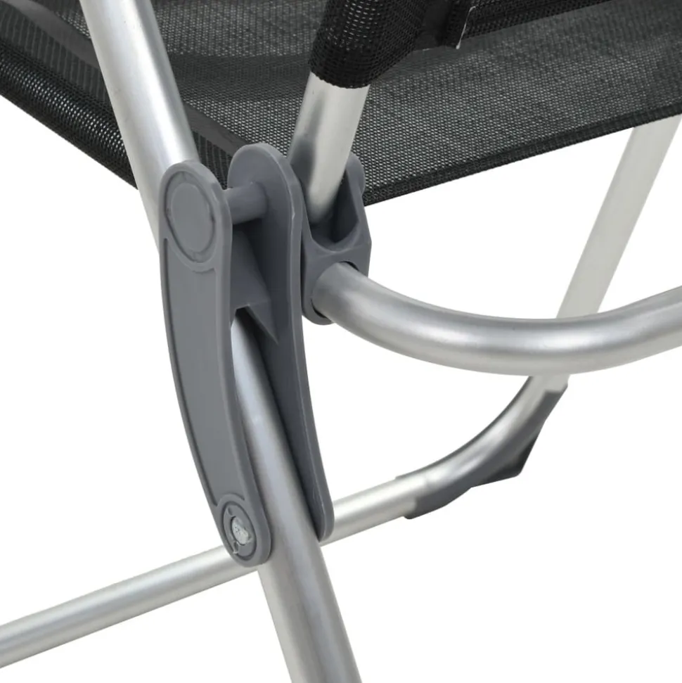 MAISON EXCLUSIVE - Chaises pliables de camping lot de 4 noir aluminium