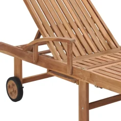 MAISON EXCLUSIVE - Chaises longues lot de 2 avec coussin beige bois de teck solide