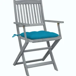 MAISON EXCLUSIVE - Chaises pliables d'extérieur lot de 4 et coussins bois d'acacia