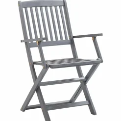 MAISON EXCLUSIVE - Chaises pliables d'extérieur lot de 4 et coussins bois d'acacia