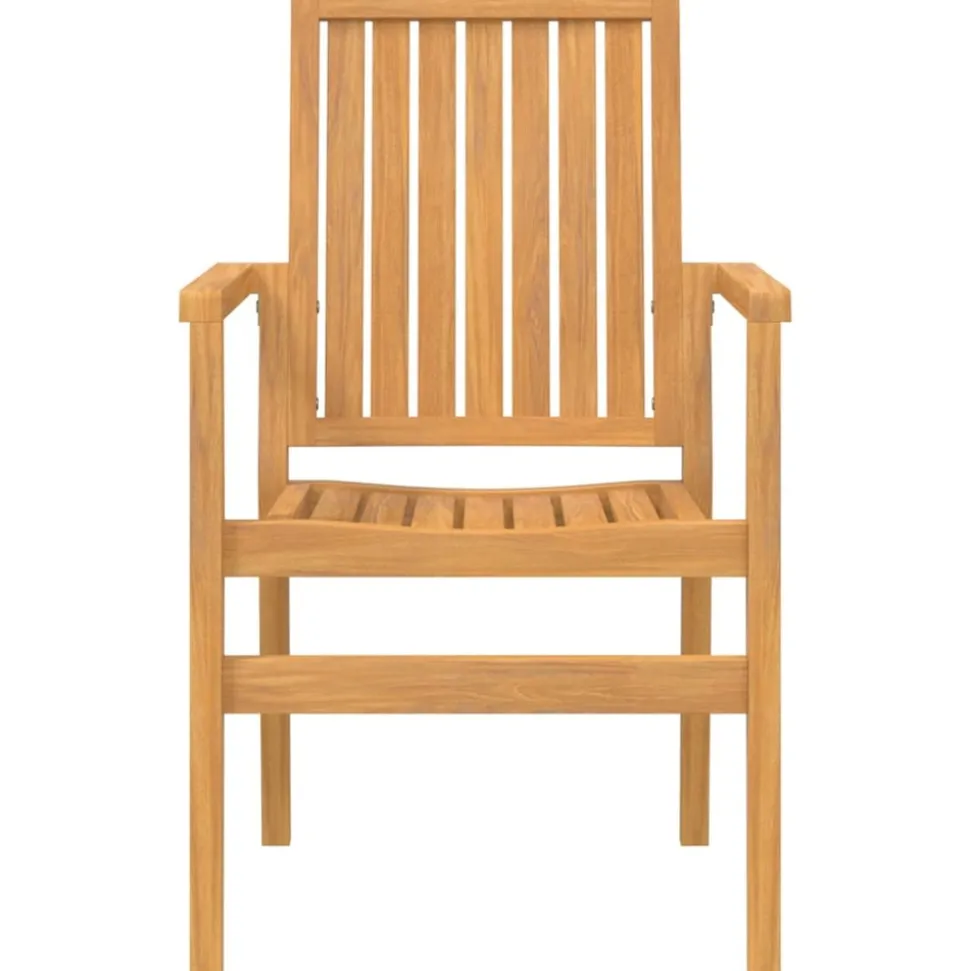 MAISON EXCLUSIVE - Chaises de jardin empilables lot de 4 56,5x57,5x91 cm bois teck