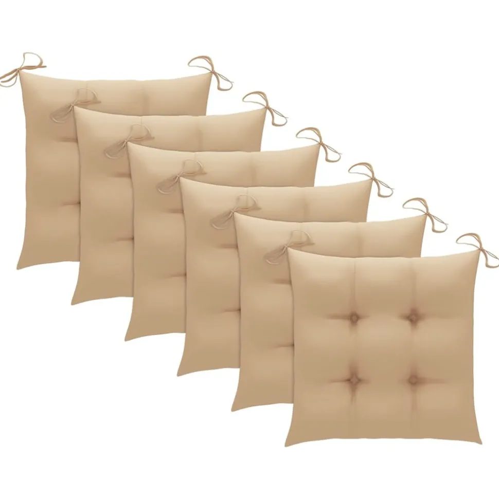 MAISON EXCLUSIVE - Chaises de jardin empilables avec coussins lot de 6 teck solide