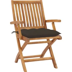 MAISON EXCLUSIVE - Chaises pliables de jardin avec coussins lot de 8 teck solide