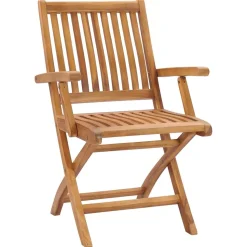 MAISON EXCLUSIVE - Chaises pliables de jardin avec coussins lot de 8 teck solide