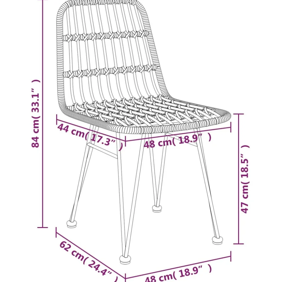 MAISON EXCLUSIVE - Chaises de jardin lot de 2 48x62x84 cm résine tressée