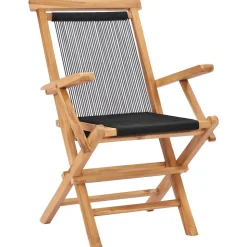 MAISON EXCLUSIVE - Chaises pliables de jardin lot de 2 bois teck solide et corde