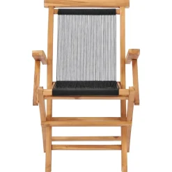 MAISON EXCLUSIVE - Chaises pliables de jardin lot de 2 bois teck solide et corde