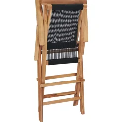 MAISON EXCLUSIVE - Chaises pliables de jardin lot de 2 bois teck solide et corde