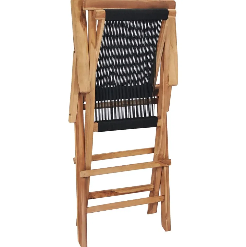MAISON EXCLUSIVE - Chaises pliables de jardin lot de 2 bois teck solide et corde