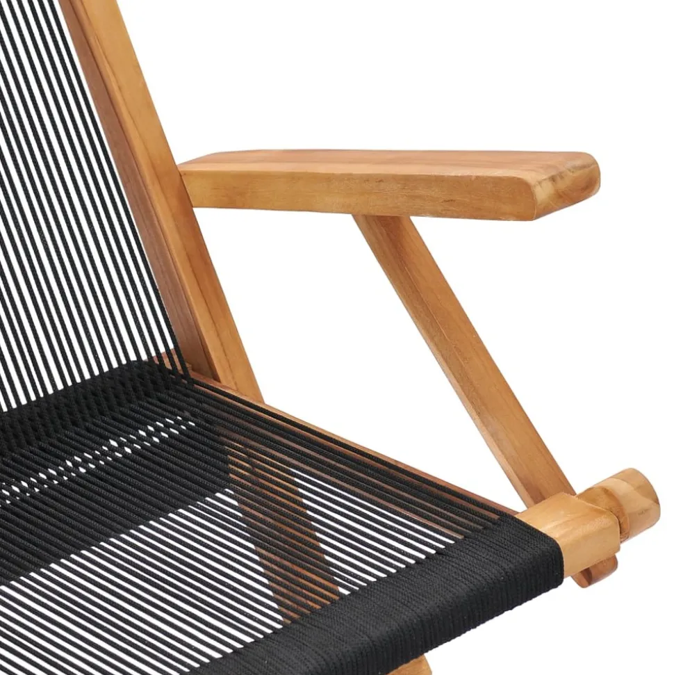 MAISON EXCLUSIVE - Chaises pliables de jardin lot de 2 bois teck solide et corde
