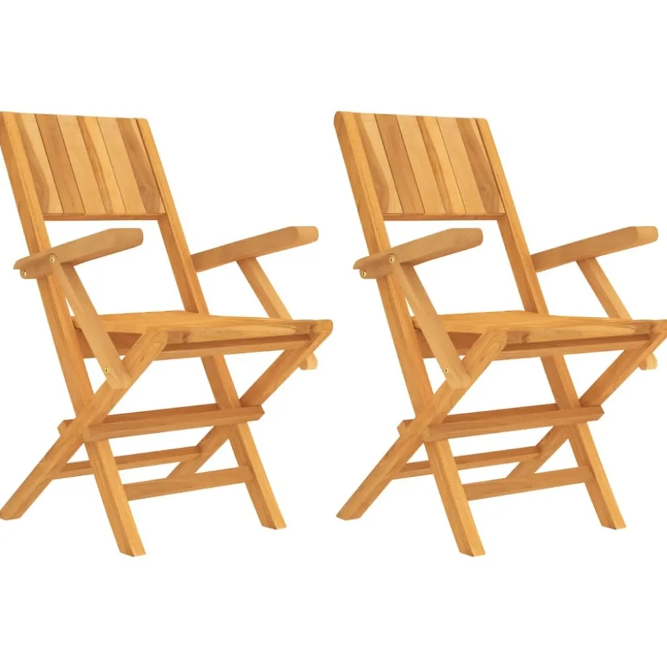 MAISON EXCLUSIVE - Chaises de jardin pliantes lot de 2 55x61x90cm bois massif teck