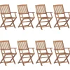 MAISON EXCLUSIVE - Chaises pliables d'extérieur lot de 8 bois d'acacia solide