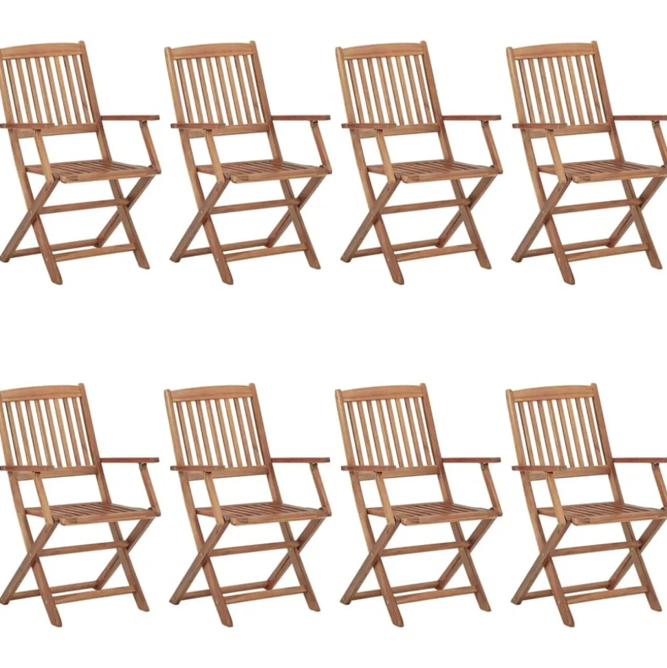 MAISON EXCLUSIVE - Chaises pliables d'extérieur lot de 8 bois d'acacia solide