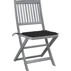 MAISON EXCLUSIVE - Chaises pliables d'extérieur lot de 4 et coussins bois d'acacia