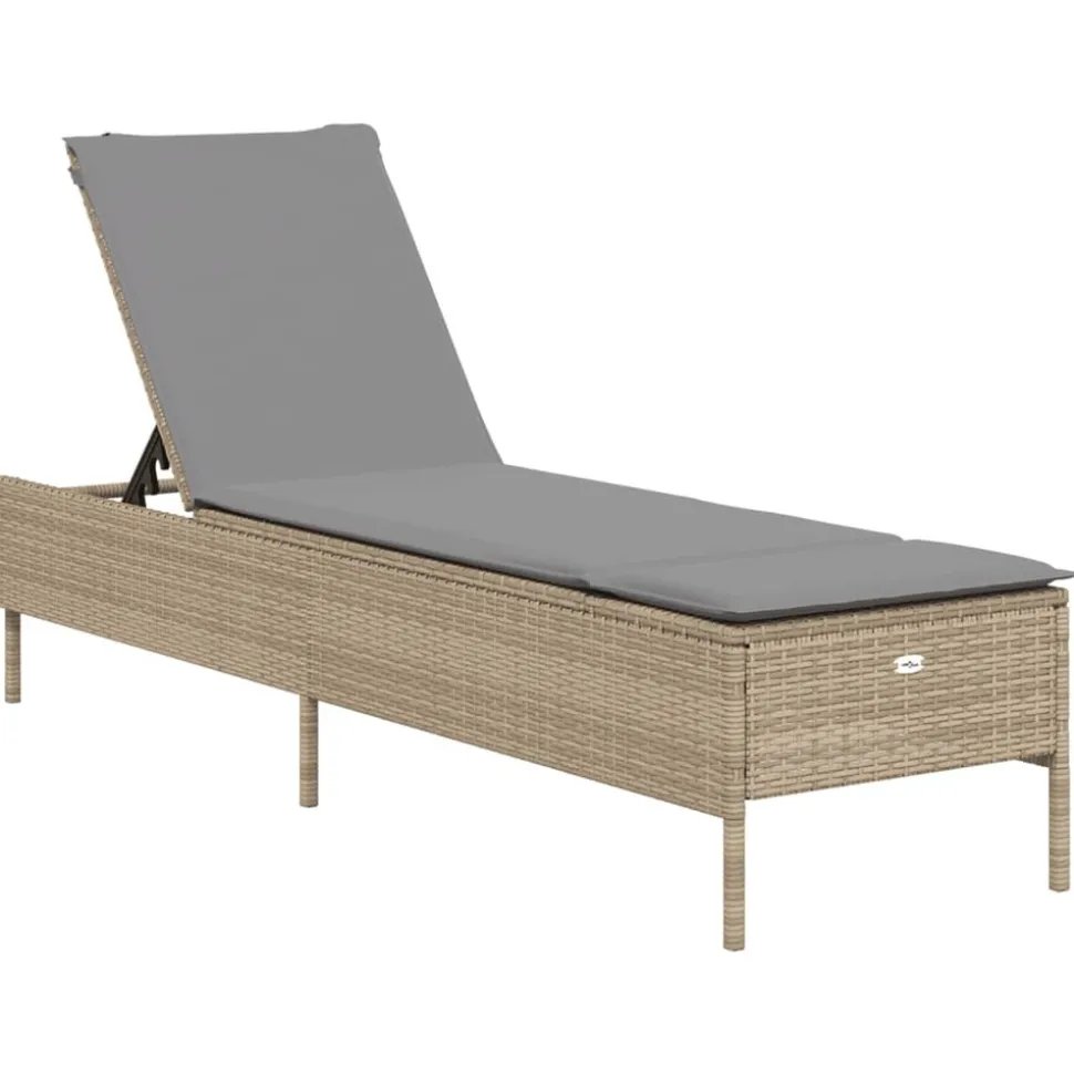 MAISON EXCLUSIVE - Chaises longues avec coussins lot de 2 beige résine tressée