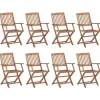 MAISON EXCLUSIVE - Chaises pliables d'extérieur lot de 8 bois d'acacia solide