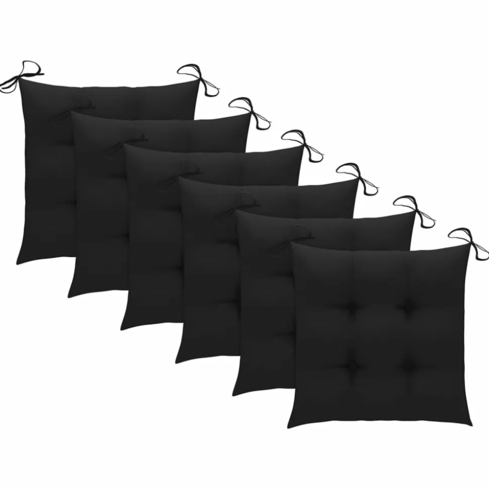 MAISON EXCLUSIVE - Chaises de jardin empilables avec coussins lot de 6 teck solide