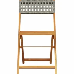 MAISON EXCLUSIVE - Chaises de bistrot lot de 2 gris bois massif d'acacia et rotin