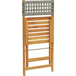 MAISON EXCLUSIVE - Chaises de bistrot lot de 2 gris bois massif d'acacia et rotin