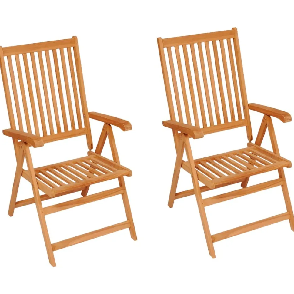 MAISON EXCLUSIVE - Chaises de jardin lot de 2 et coussins beige bois teck massif