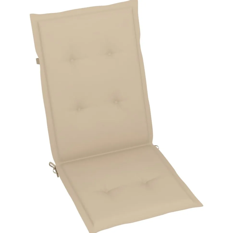 MAISON EXCLUSIVE - Chaises de jardin lot de 2 et coussins beige bois teck massif