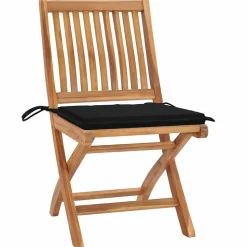 MAISON EXCLUSIVE - Chaises pliables de jardin avec coussins lot de 8 teck solide