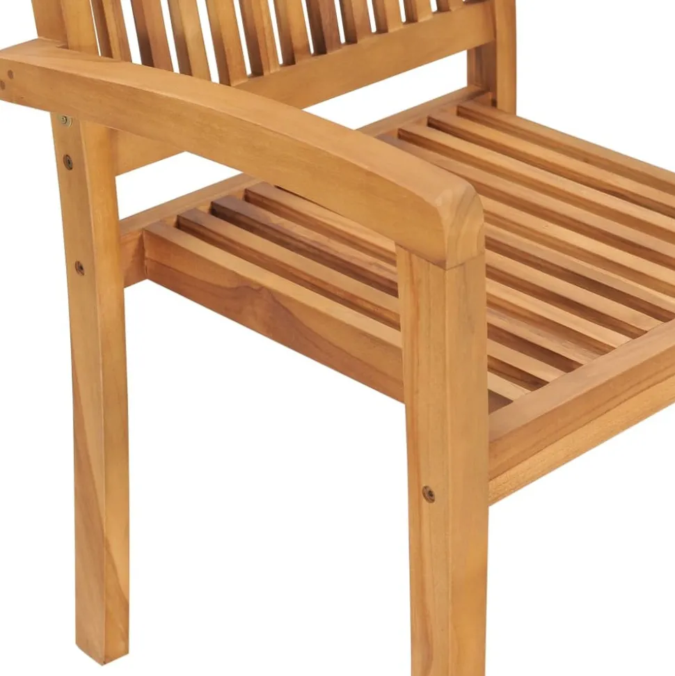 MAISON EXCLUSIVE - Chaises de jardin empilables 6 pcs bois de teck solide