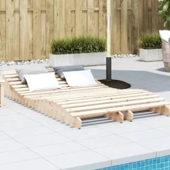 MAISON EXCLUSIVE - Chaises longues lot de 2 205x60x31,5cm bois massif de pin