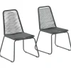 MAISON EXCLUSIVE - Chaises d'extérieur lot de 2 résine tressée noir