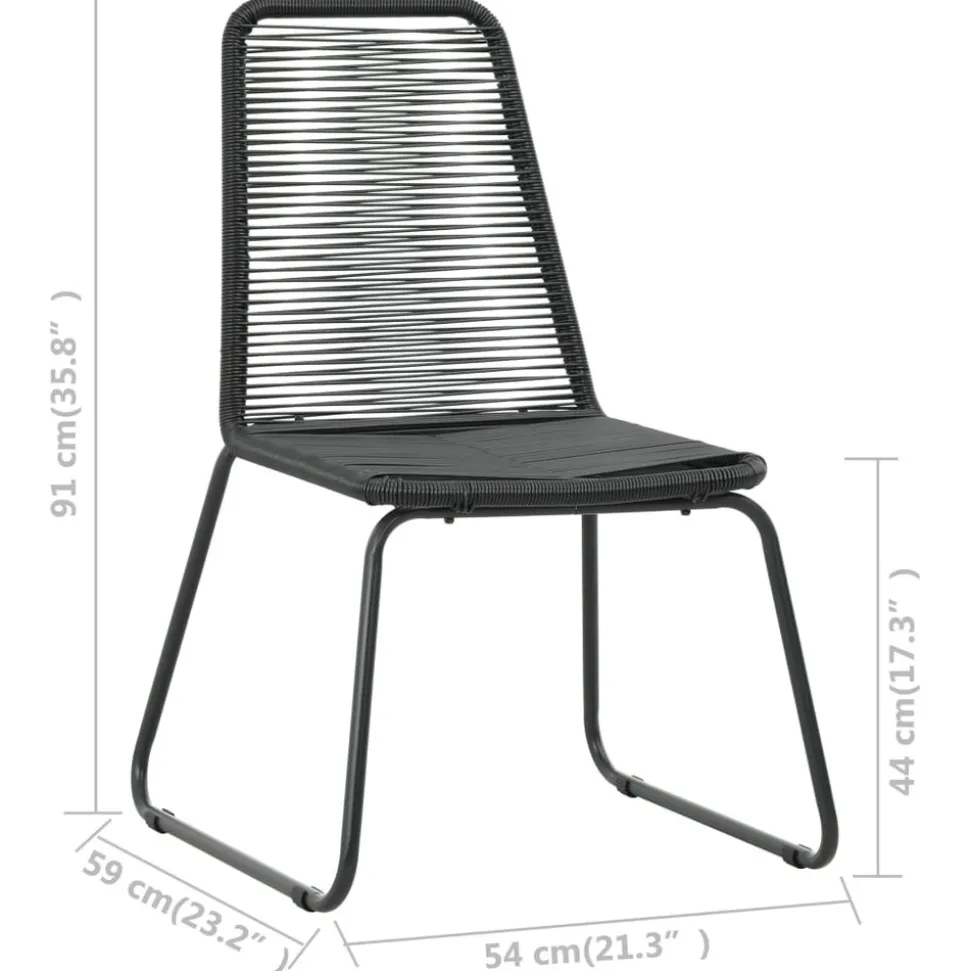 MAISON EXCLUSIVE - Chaises d'extérieur lot de 2 résine tressée noir