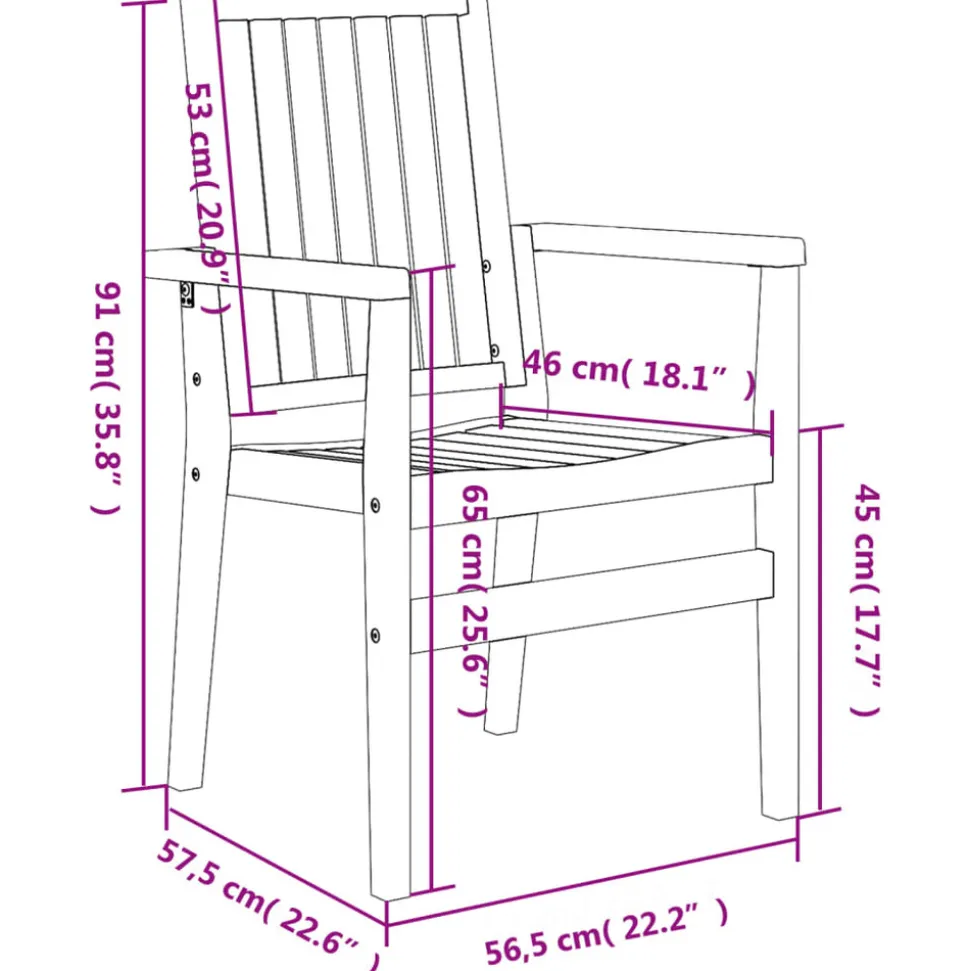 MAISON EXCLUSIVE - Chaises de jardin empilables lot de 8 56,5x57,5x91 cm bois teck