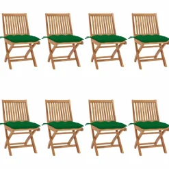 MAISON EXCLUSIVE - Chaises pliables de jardin avec coussins lot de 8 teck solide
