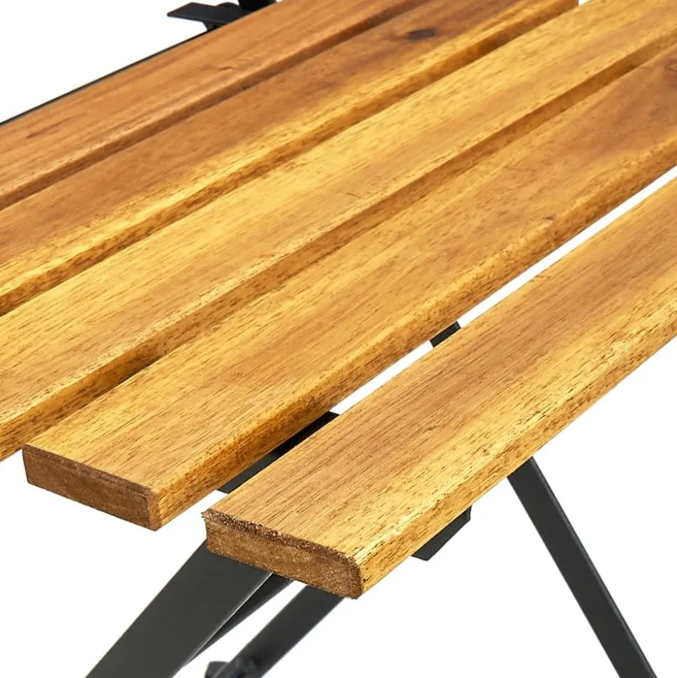 MAISON EXCLUSIVE - Chaises pliables de jardin lot de 2 acier et bois acacia solide