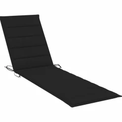 MAISON EXCLUSIVE - Chaises longues lot de 2 avec coussin noir bois de teck solide