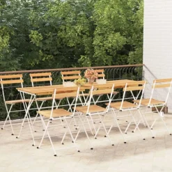 MAISON EXCLUSIVE - Chaises de bistrot pliantes lot de 8 bois d'acacia solide acier