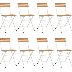 MAISON EXCLUSIVE - Chaises de bistrot pliantes lot de 8 bois d'acacia solide acier