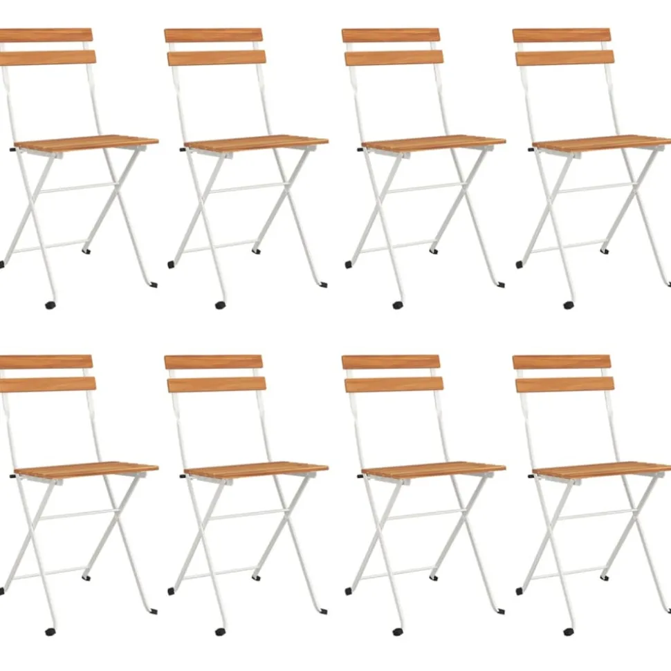 MAISON EXCLUSIVE - Chaises de bistrot pliantes lot de 8 bois d'acacia solide acier