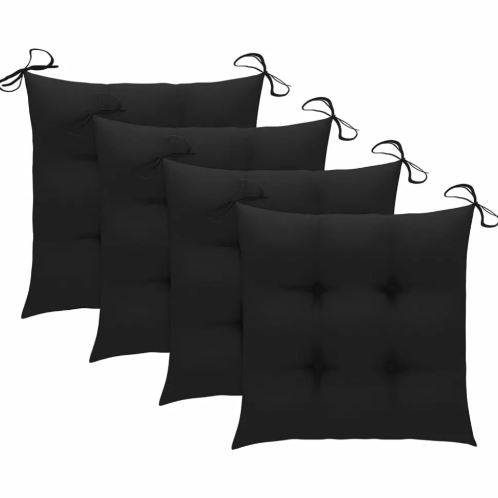MAISON EXCLUSIVE - Chaises de jardin empilables avec coussins lot de 4 teck solide
