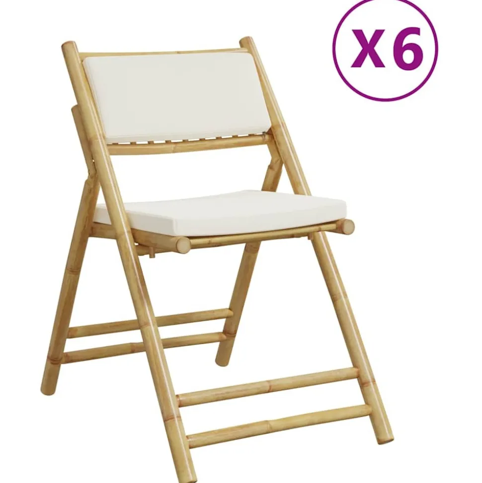 MAISON EXCLUSIVE - Chaises de bistro pliantes lot de 6 et coussins blanc crème