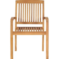 MAISON EXCLUSIVE - Chaises de jardin empilables avec coussins lot de 8 teck solide