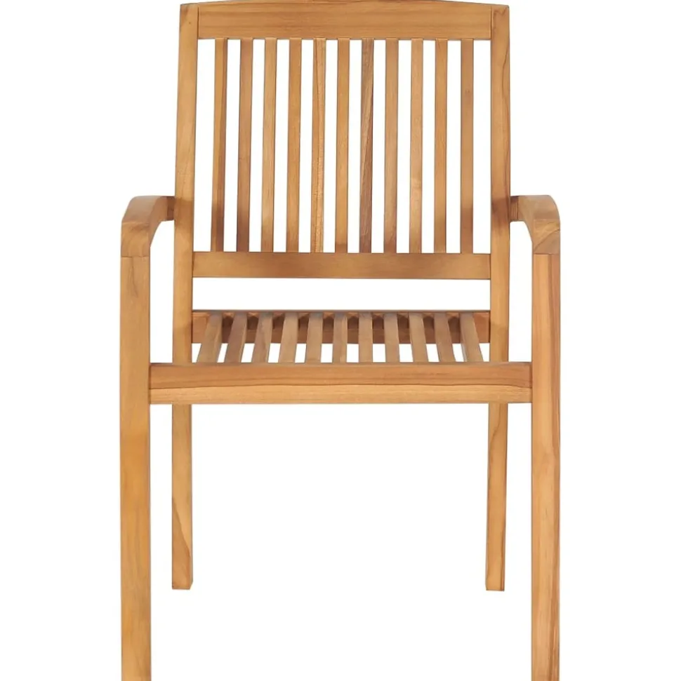 MAISON EXCLUSIVE - Chaises de jardin empilables avec coussins lot de 8 teck solide