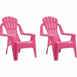 MAISON EXCLUSIVE - Chaises de jardin pour enfants lot de 2 rose 37x34x44 cm pp