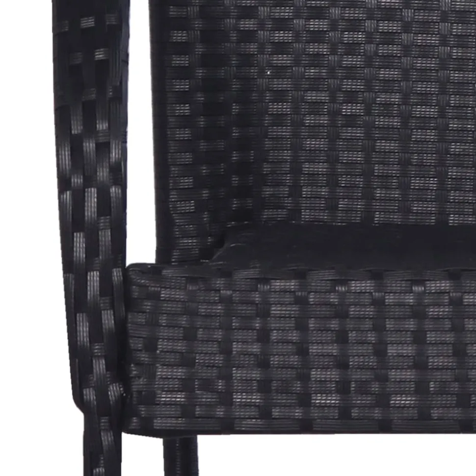 MAISON EXCLUSIVE - Chaises empilables d'extérieur lot de 2 résine tressée noir